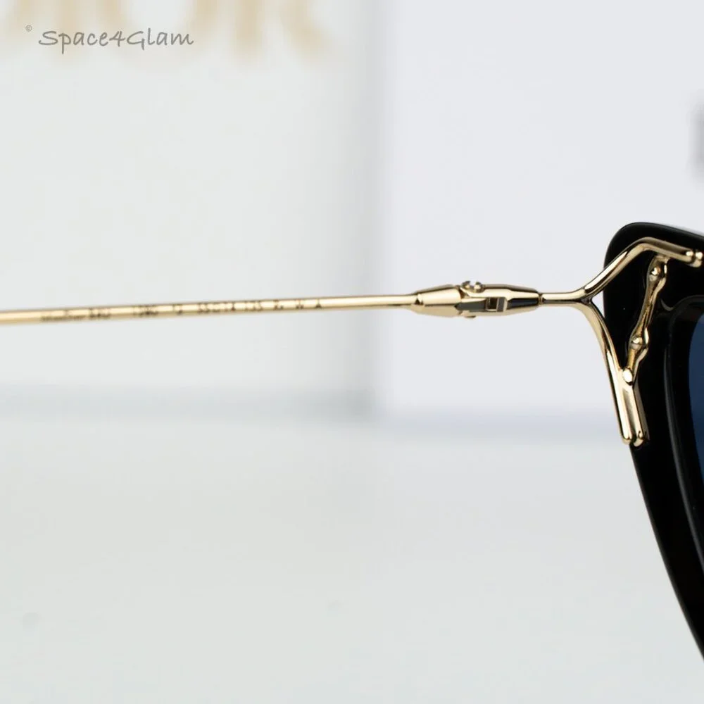 NEW Dior MISSDIOR B4U CD40105U 01V 12B0 Black Blue Unisex Cat Eye Sunglasses
